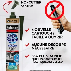 Mastic Sanitaire Salle de bains Saine granite cartouche 280ml-Rubson New