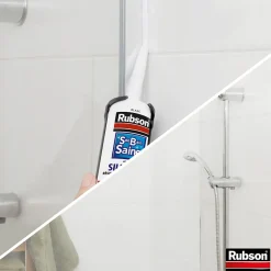 Mastic Sanitaire Salle de bains Saine Mastic blanc cartouche 280ml vendu par 2-Rubson Clearance