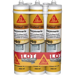 Mastic SikaSeal 184 maçonnerie blanc 300 ml vendu par 3 pièces- Clearance
