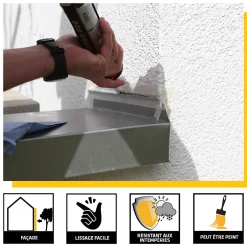 Mastic SikaSeal 184 maçonnerie blanc 300 ml vendu par 3 pièces- Clearance