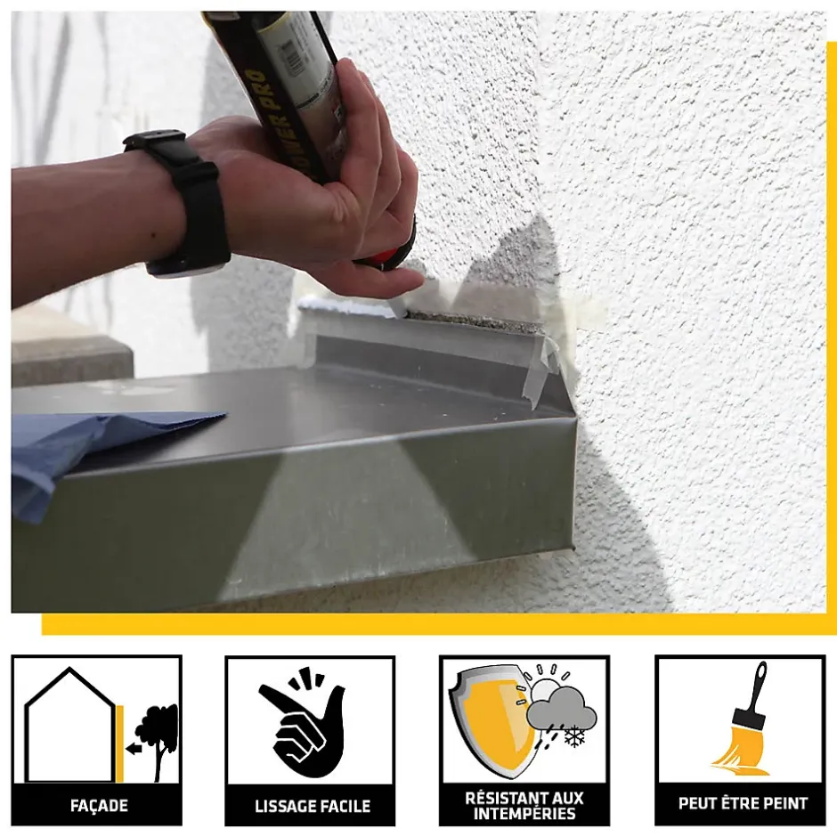 Mastic SikaSeal 184 maçonnerie blanc 300 ml vendu par 3 pièces- Clearance