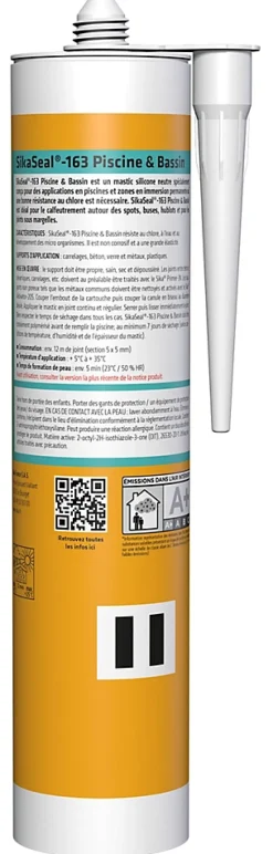 Mastic silicone spécial immersion blanc Seal 163 Piscine et bassin 300mL^Sika Online