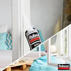 Mastic vitrier coloris blanc 280ml-Rubson Online