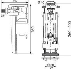 Mécanisme de chasse d'eau + robinet latéral Jolyfill One^Wirquin Sale