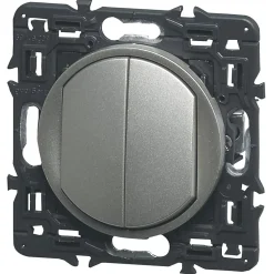 Mécanisme de poussoir + va-et-vient Céliane titane 6A-Legrand Clearance