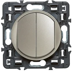 Mécanisme double poussoir Céliane titane 6A-Legrand Outlet