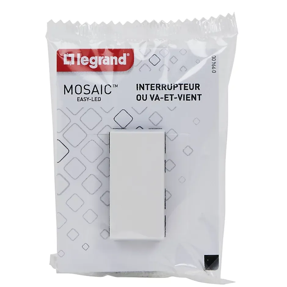 Mécanisme interrupteur va-et-vient Mosaïc blanc^Legrand Discount