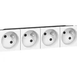 Mécanisme prise 2 pôles + terre Mosaïc blanc, 4 prises-Legrand New