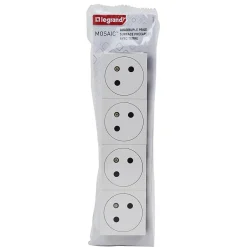 Mécanisme prise 2 pôles + terre Mosaïc blanc, 4 prises-Legrand New