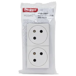 Mécanisme prise 2 pôles + terre Mosaïc blanc, 2 prises^Legrand Best