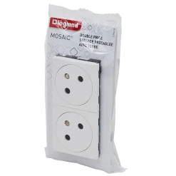 Mécanisme prise 2 pôles + terre Mosaïc blanc, 2 prises^Legrand Best