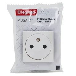 Mécanisme prise 2pôles+terre affleurante 2 modules Mosaïc-Legrand New