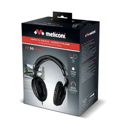 - Casque TV filaire analogique HP50 PLUS - Noir - Câble lisse 5m anti-noeuds - Contrôle volume sur fil^Meliconi Outlet