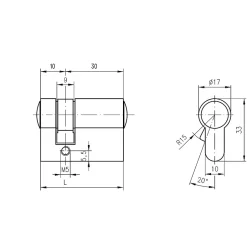 - Demi-Cylindre de serrure 30x10 Barillet anti-crochetage protection contre le perçage idéal pour porte de garage-Metalux Hot