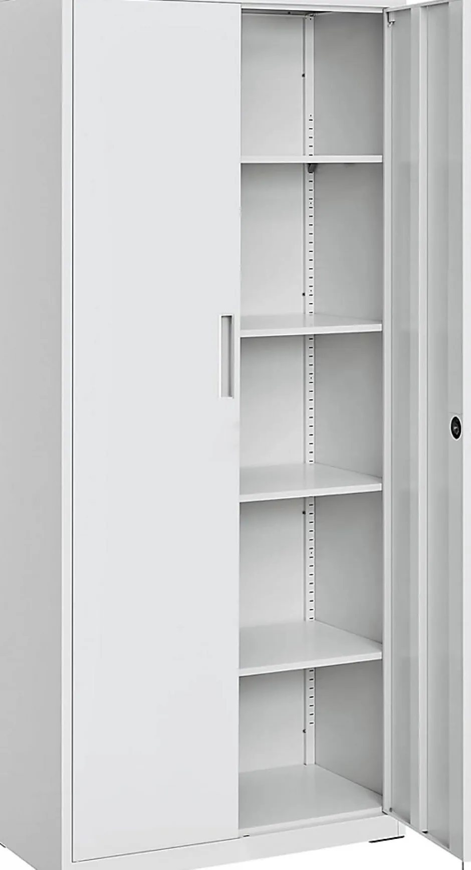 Meuble de Rangement Bureau, en Acier, Placard, avec 5 Étagères, Doubles Portes, Serrure, Armoire à Outils, Étagères Réglables-Nature Pro