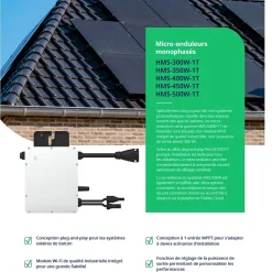 Micro-onduleur 500W Wifi + Câble AC 5m-Hoymiles Online