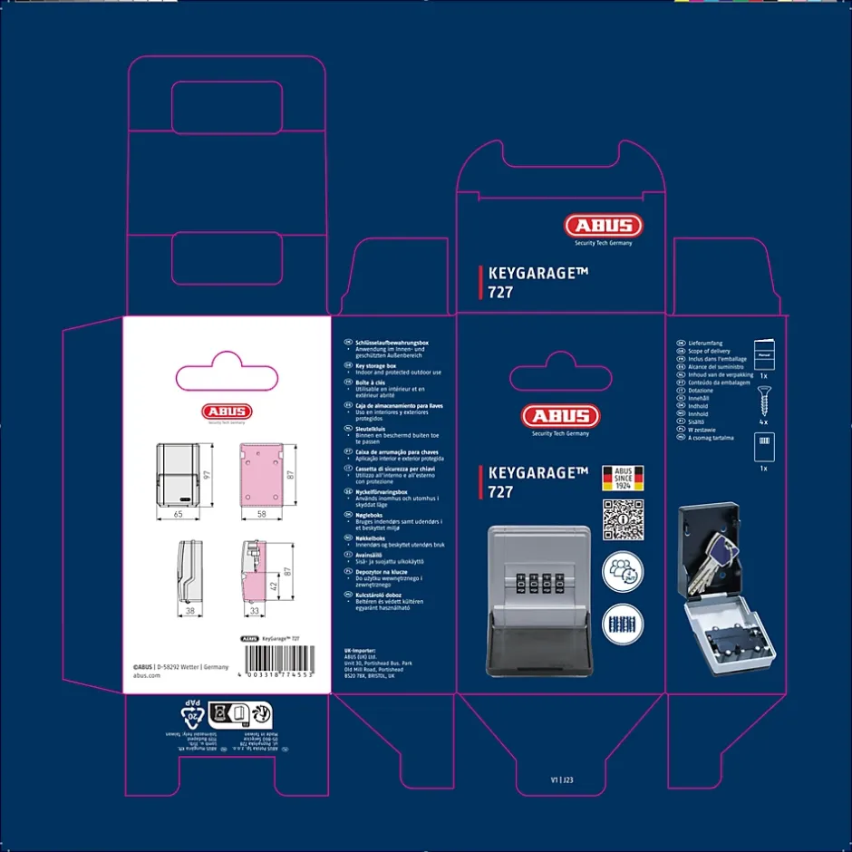 Mini coffre à combinaison mural-Abus New
