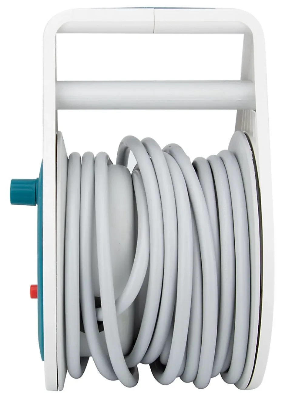 Mini enrouleur 2 prises P+T + 2 USB - 7m - Bleu -^Zenitech Outlet