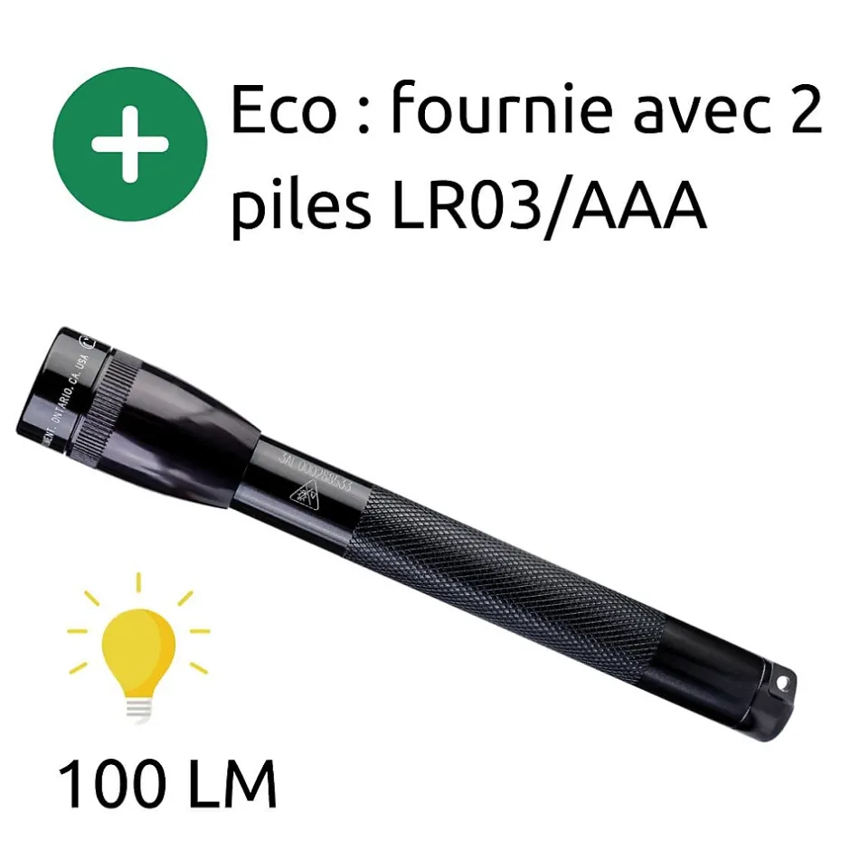 Mini Lampe torche LED 2x piles AAA - Noir^Maglite