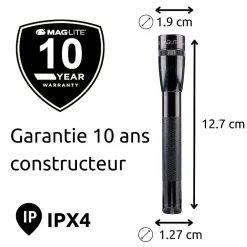 Mini Lampe torche LED 2x piles AAA - Noir^Maglite