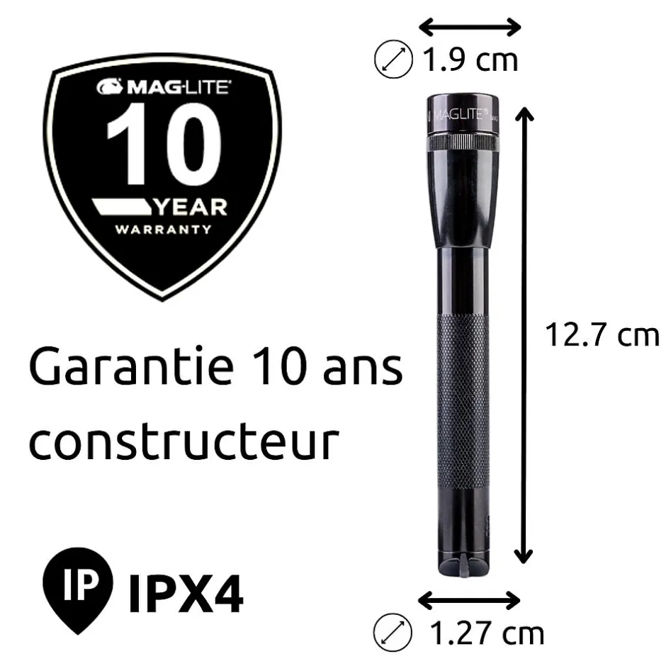 Mini Lampe torche LED 2x piles AAA - Noir^Maglite