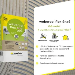 Mortier - colle déformable pour carrelage (C2 et S1) COL FLEX ECO - Sac de 25 Kg - BLANC-Weber