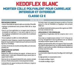 Mortier Colle Polyvalent pour Carrelage Kedoflex Blanc , Intérieur/Extérieur, sac de 25 kg, lot de 2^Semin New
