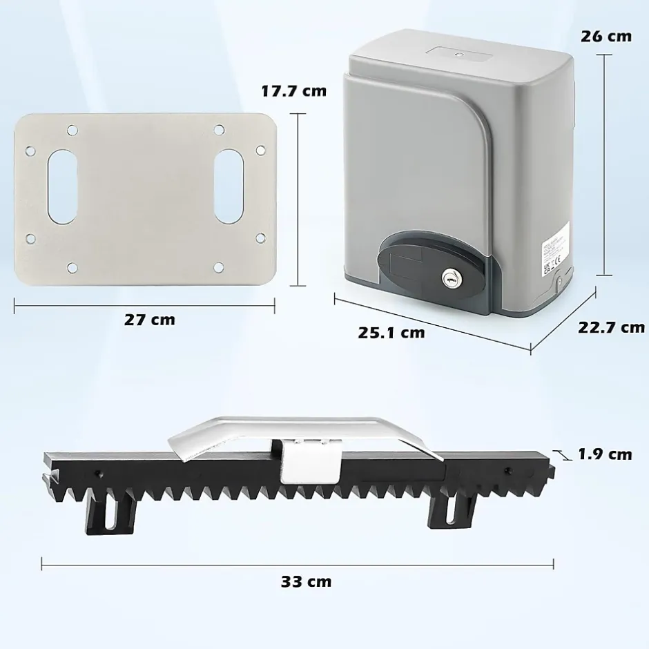 Motorisation Portail Coulissant 220V Capacité 600KG 12M, Moteur Portail Coulissant Électrique Automatique avec 2 Télécommandes-Nature Pro Discount