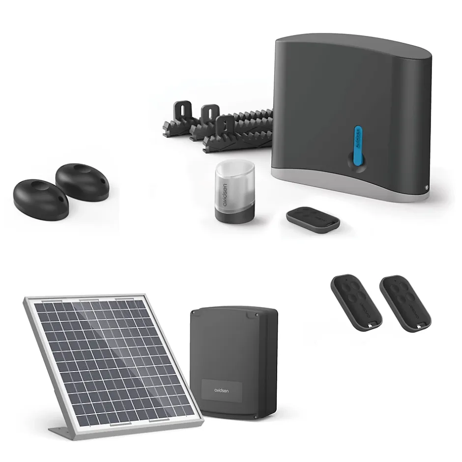 Motorisation solaire pour portail coulissant Zenia SE + 2 télécommandes supplémantaires (3 en tout) -^Avidsen Discount