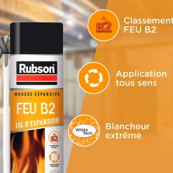 Mousse expansive Feu B2 aérosol 500ml-Rubson New