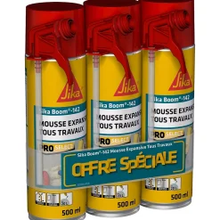 Mousse polyuréthane expansive tous travaux Boom 142 - 500ml vendue par 3 pièces-Sika Outlet