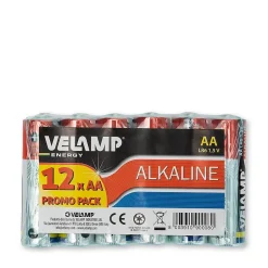 Mulitpack de 12 piles alcalines stilo LR6 AA, 1,5V, longue durée-Velamp