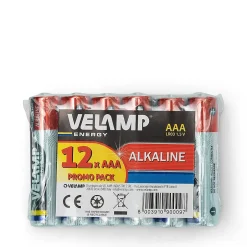 Mulitpack de 12 piles alcalines mini stilo LR03 AAA, 1,5V, longue durée-Velamp Online
