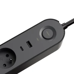 Multiprise 4 prises + 2 USB 1.5 m noire-Jacobsen Sale