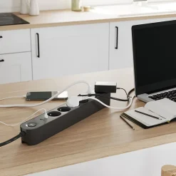 Multiprise 6 prises + 2 USB 1.5 m noire-Jacobsen Outlet