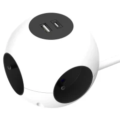 Multiprise 4 prises + 2 USB 1.5 m forme cube-Jacobsen Online