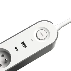 Multiprise 4 prises + 2 USB 1.5 m blanche-Jacobsen New