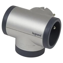 Multiprise 2 prises + 1 x USB-A + 1 x USB-C rotative aluminium et gris-Legrand Online