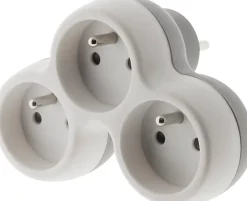 Multiprise 3 prises 16A blanc/gris Homepower 230V- Online