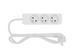 Multiprise 3 prises blanc 1 m 16A 3680W 230 V- Hot