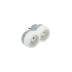 Multiprise 2 prises 16A blanc/gris^Diall Online