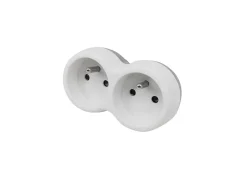 Multiprise 2 prises 16A blanc/gris^Diall Online