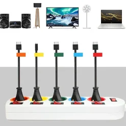 Multiprise 5 Prises Interrupteurs Câble 150 cm Stickers Couleurs-Fishtec Clearance