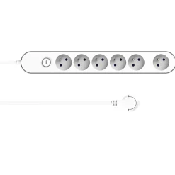 Multiprise 6 prises 1.5 m blanche^Jacobsen