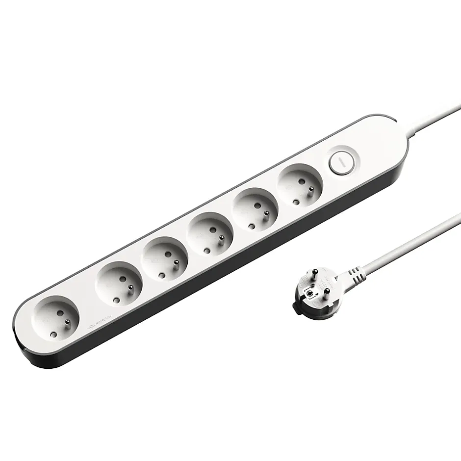 Multiprise 6 prises 1.5 m blanche^Jacobsen