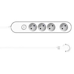 Multiprise 4 prises 1.5 m blanche^Jacobsen Outlet