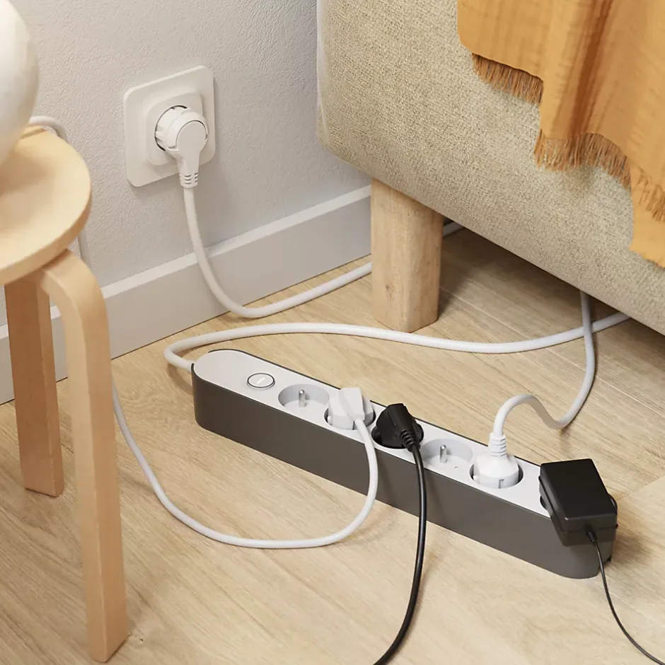 Multiprise 6 prises blanche à câbler-Jacobsen Clearance