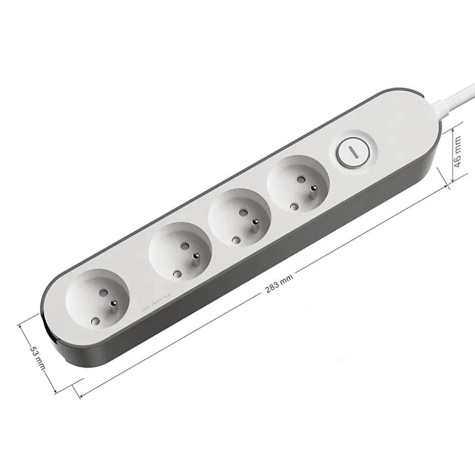 Multiprise 4 prises 3 m blanche^Jacobsen Online