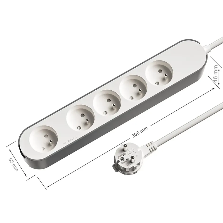 Multiprise 5 prises 3 m blanche^Jacobsen Clearance