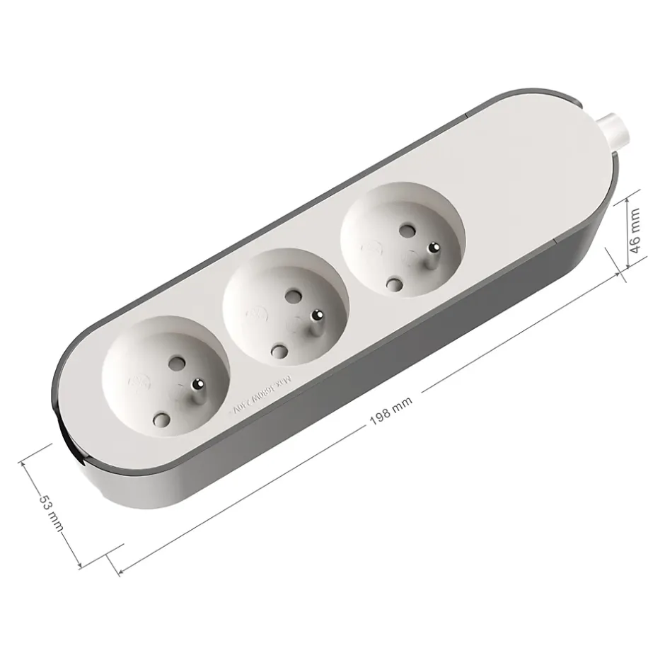 Multiprise 3 prises blanche à câbler^Jacobsen Clearance